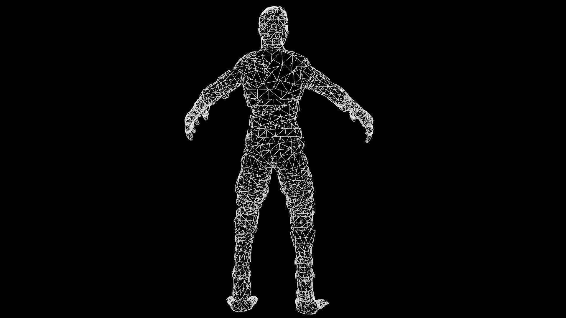 Ancient mummy Low-poly 3D model_17