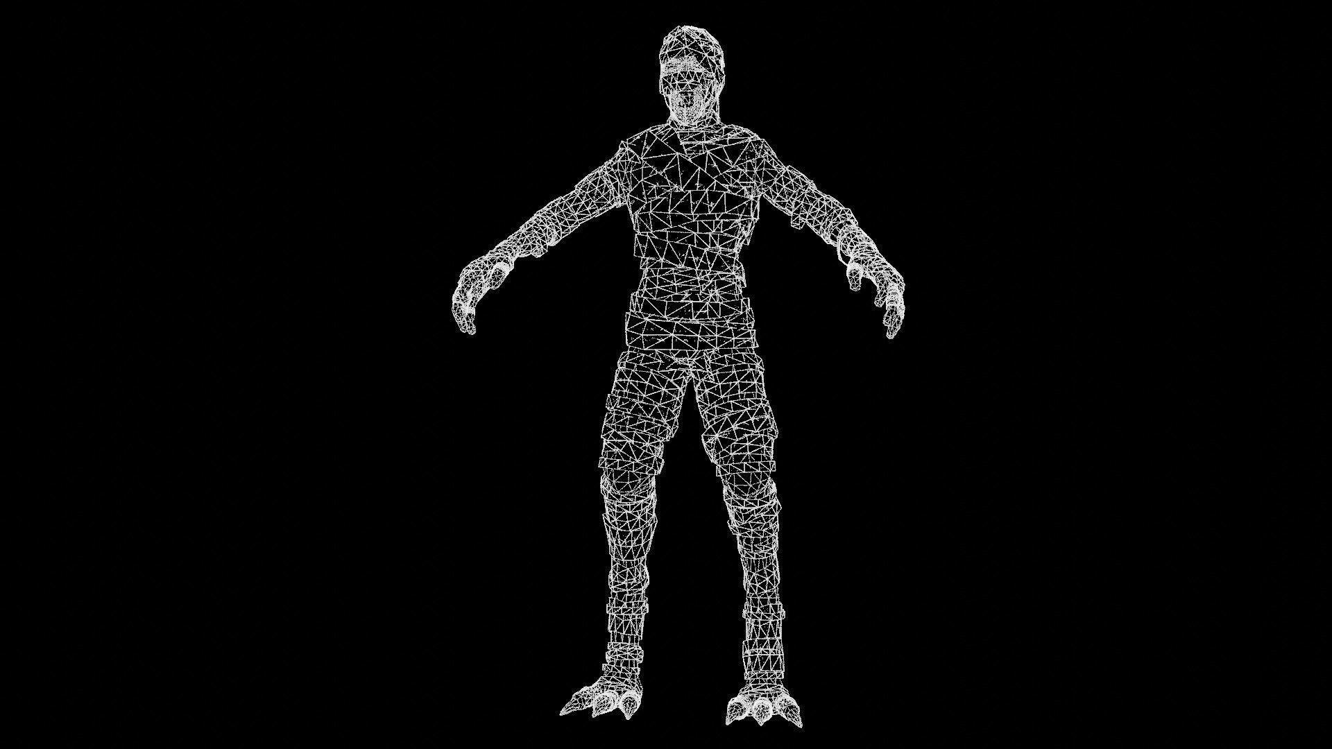 Ancient mummy Low-poly 3D model_16