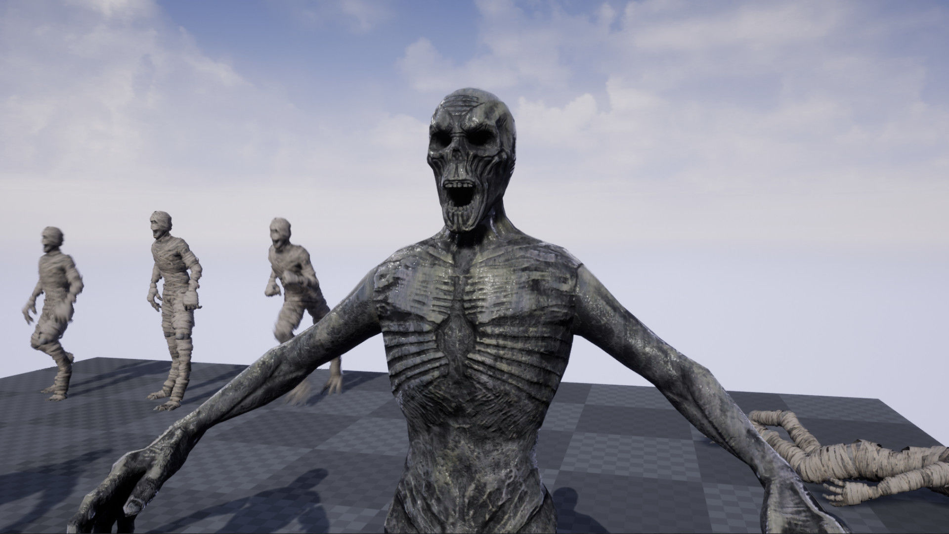 Ancient mummy Low-poly 3D model_14