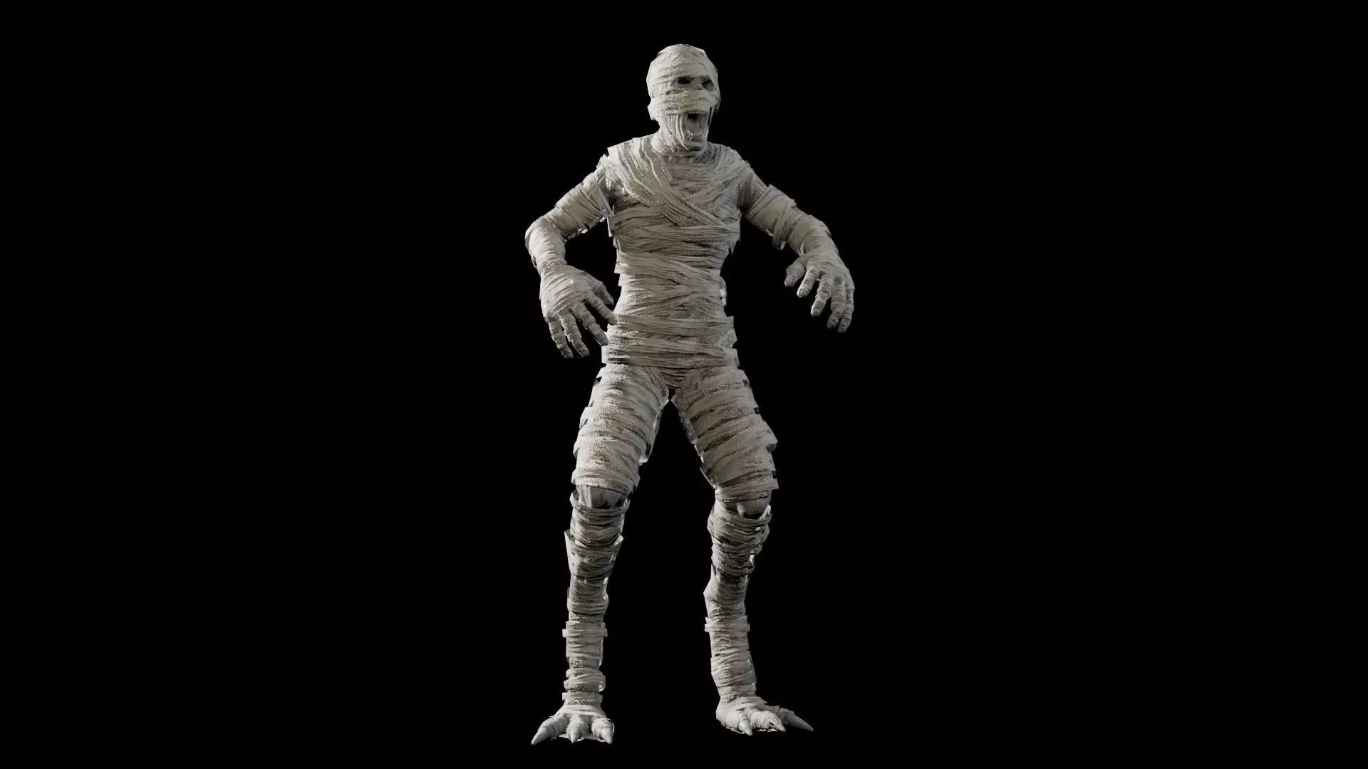 Ancient mummy Low-poly 3D model_0