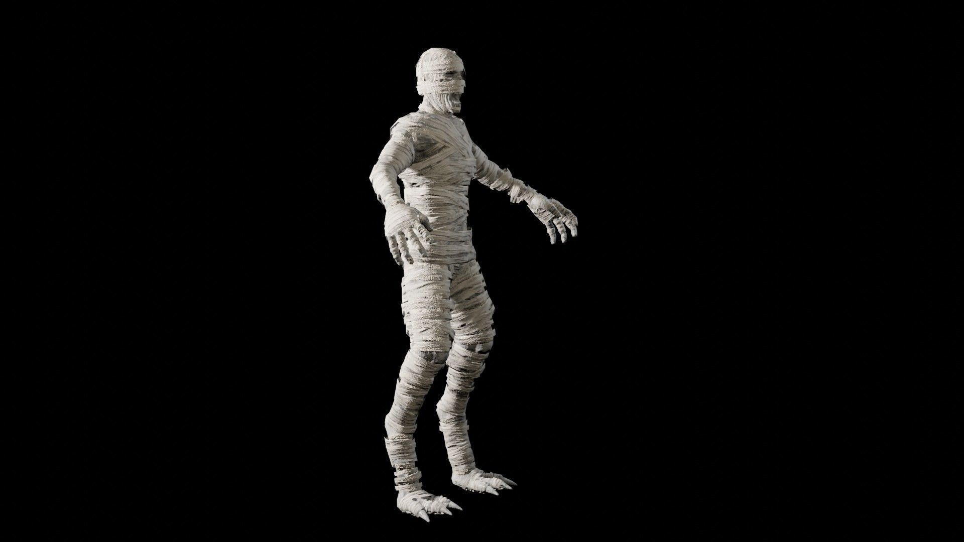 Ancient mummy Low-poly 3D model_6