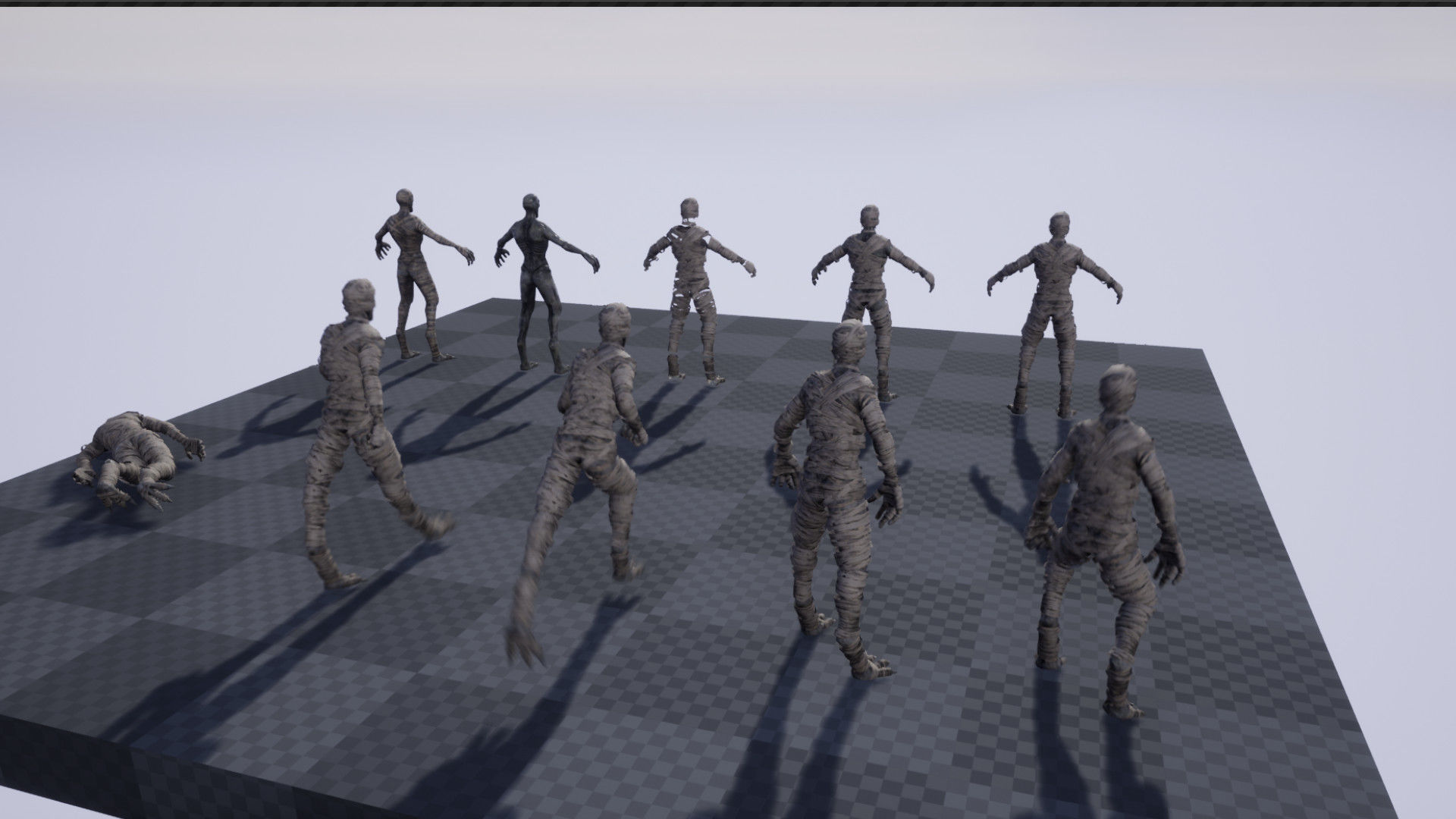 Ancient mummy Low-poly 3D model_9