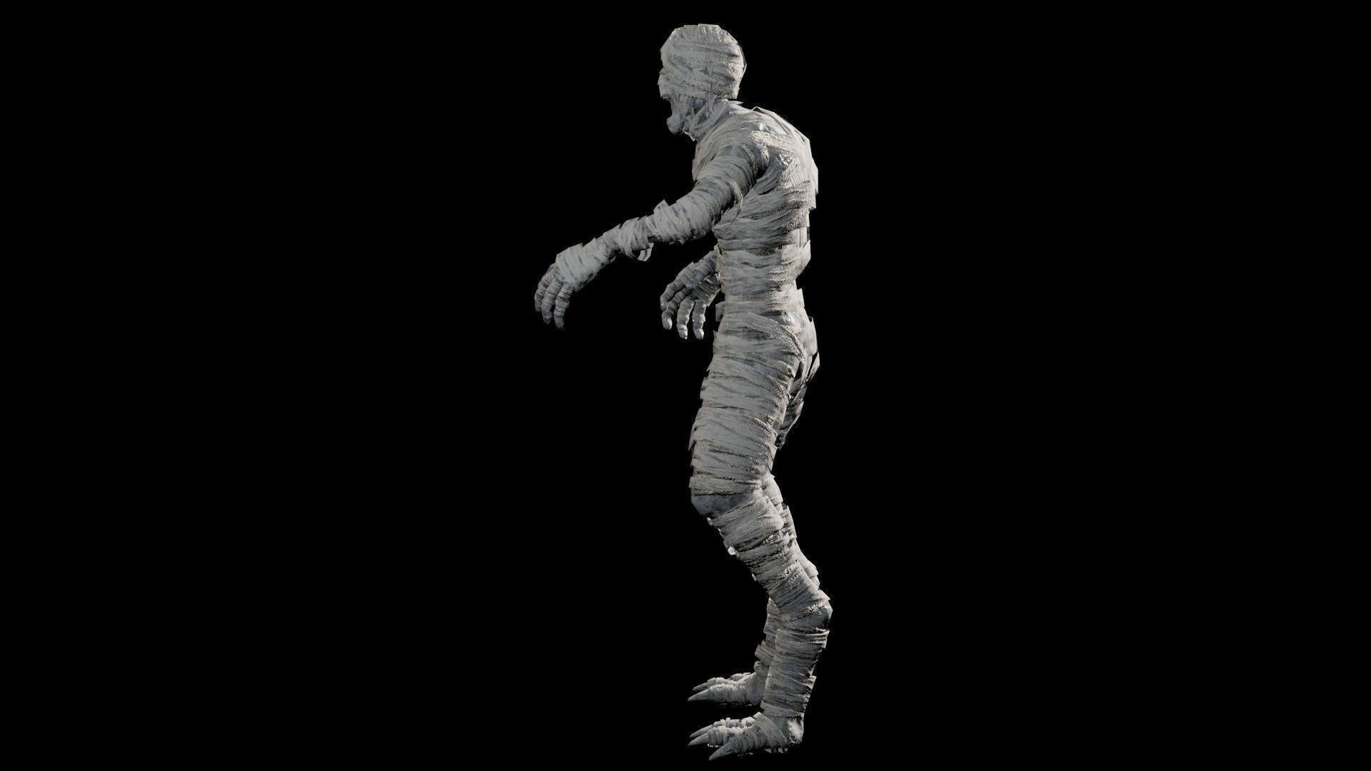 Ancient mummy Low-poly 3D model_7