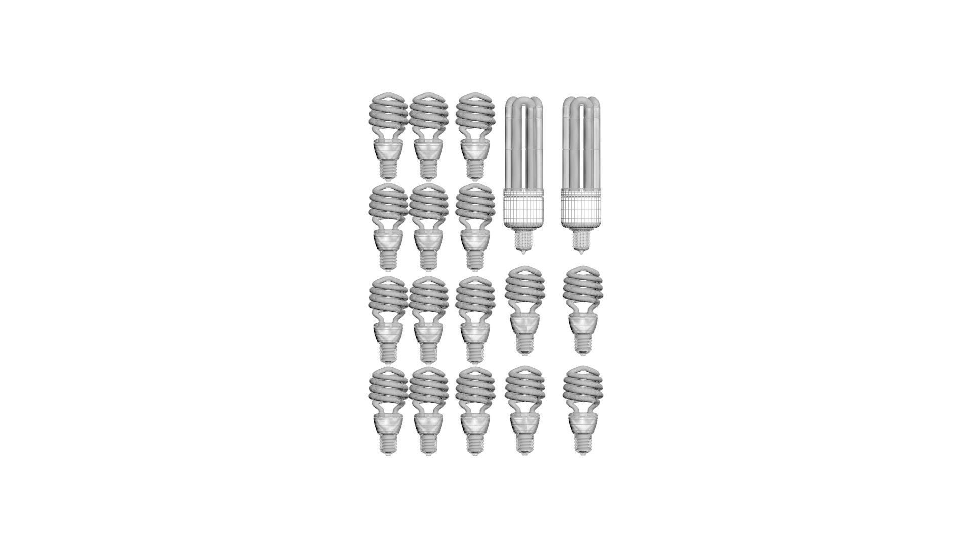 Illuminated and Not Illuminated Fluorescent Lamps Collection 3D model_20