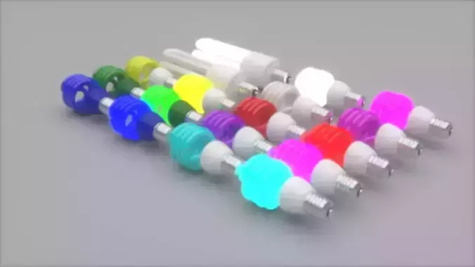 Illuminated and Not Illuminated Fluorescent Lamps Collection 3D model