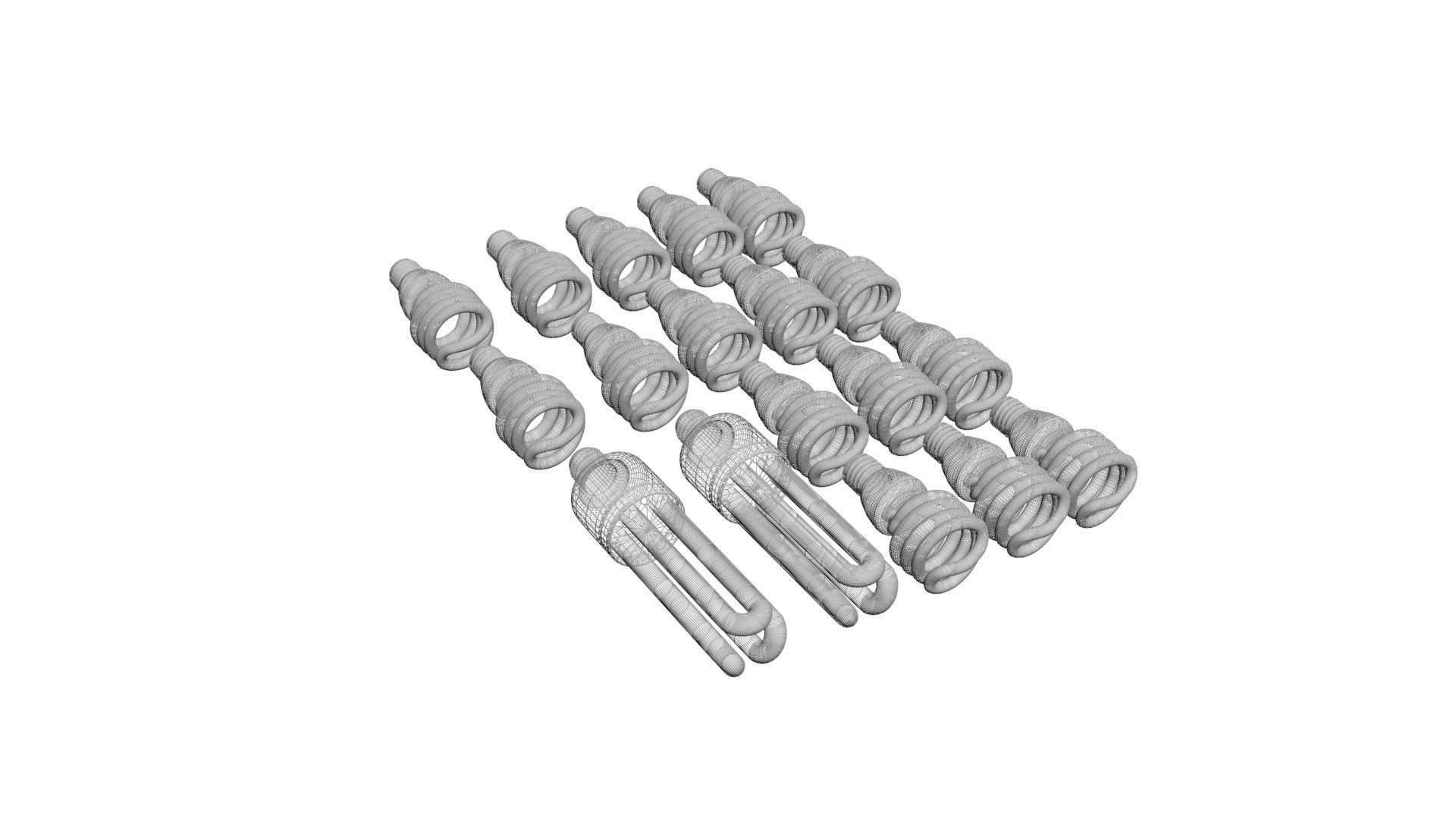 Illuminated and Not Illuminated Fluorescent Lamps Collection 3D model_15