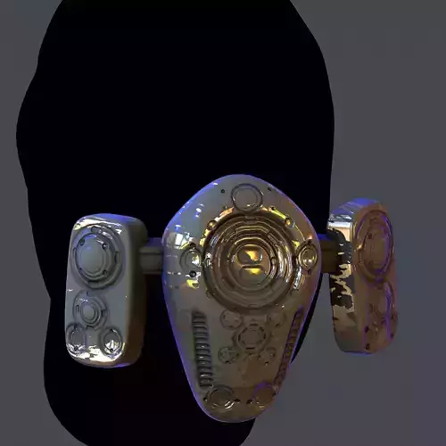 Gas mask helmet scifi Low-poly character art game space 