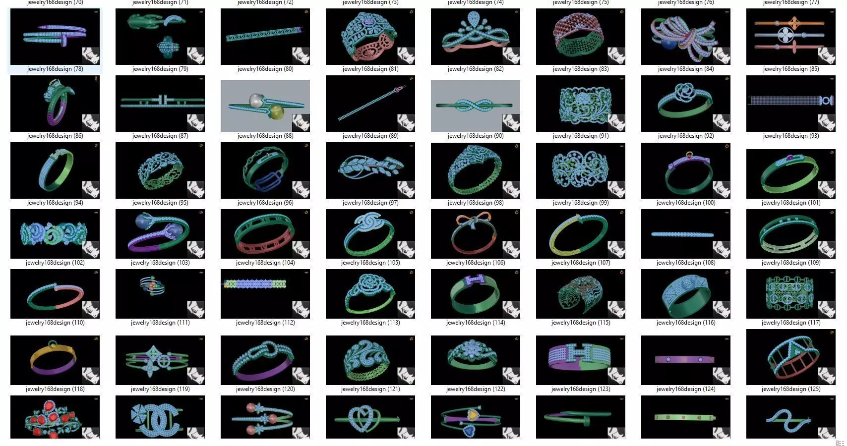 bracelets 206 models 3D print model