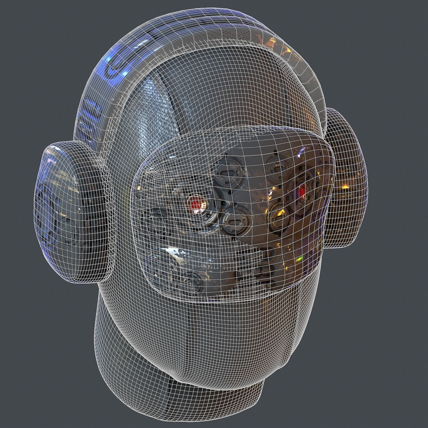 Gas mask helmet scifi Low-poly character art game space Low-poly 3D model_6