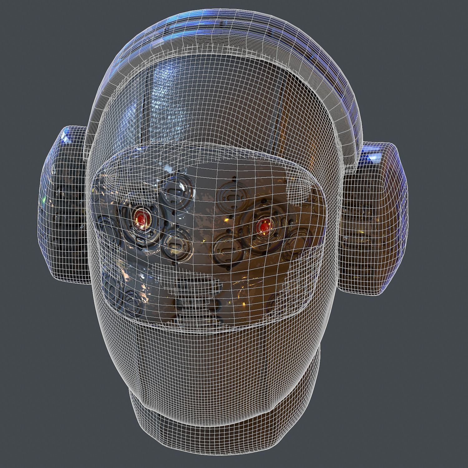Gas mask helmet scifi Low-poly character art game space Low-poly 3D model_9