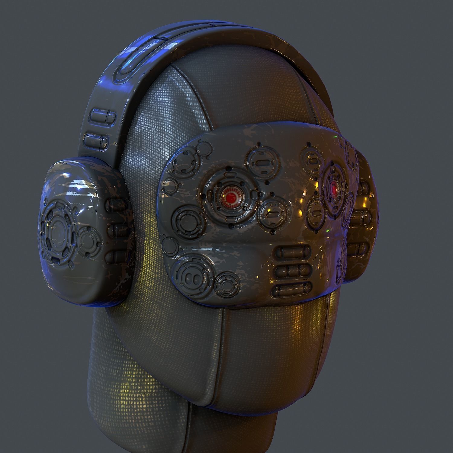 Gas mask helmet scifi Low-poly character art game space Low-poly 3D model_2