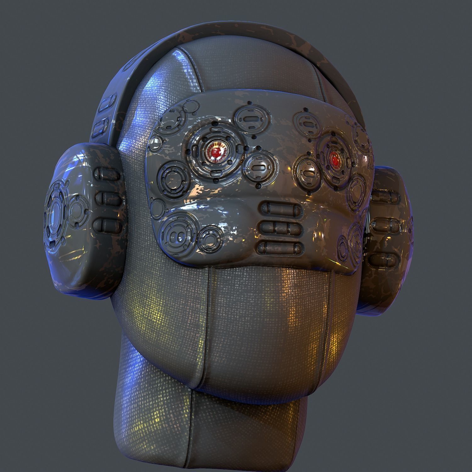 Gas mask helmet scifi Low-poly character art game space Low-poly 3D model_1