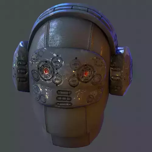 Gas mask helmet scifi Low-poly character art game space