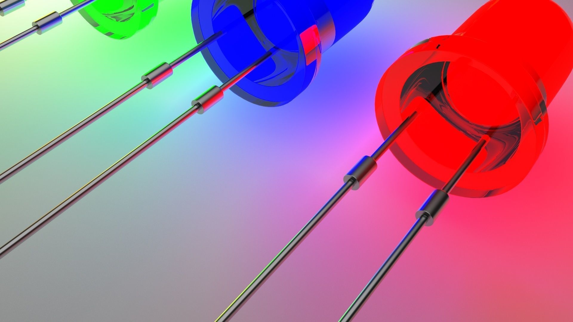 Illuminated and Not Illuminated Light Emitting Diodes Collection 3D model_6