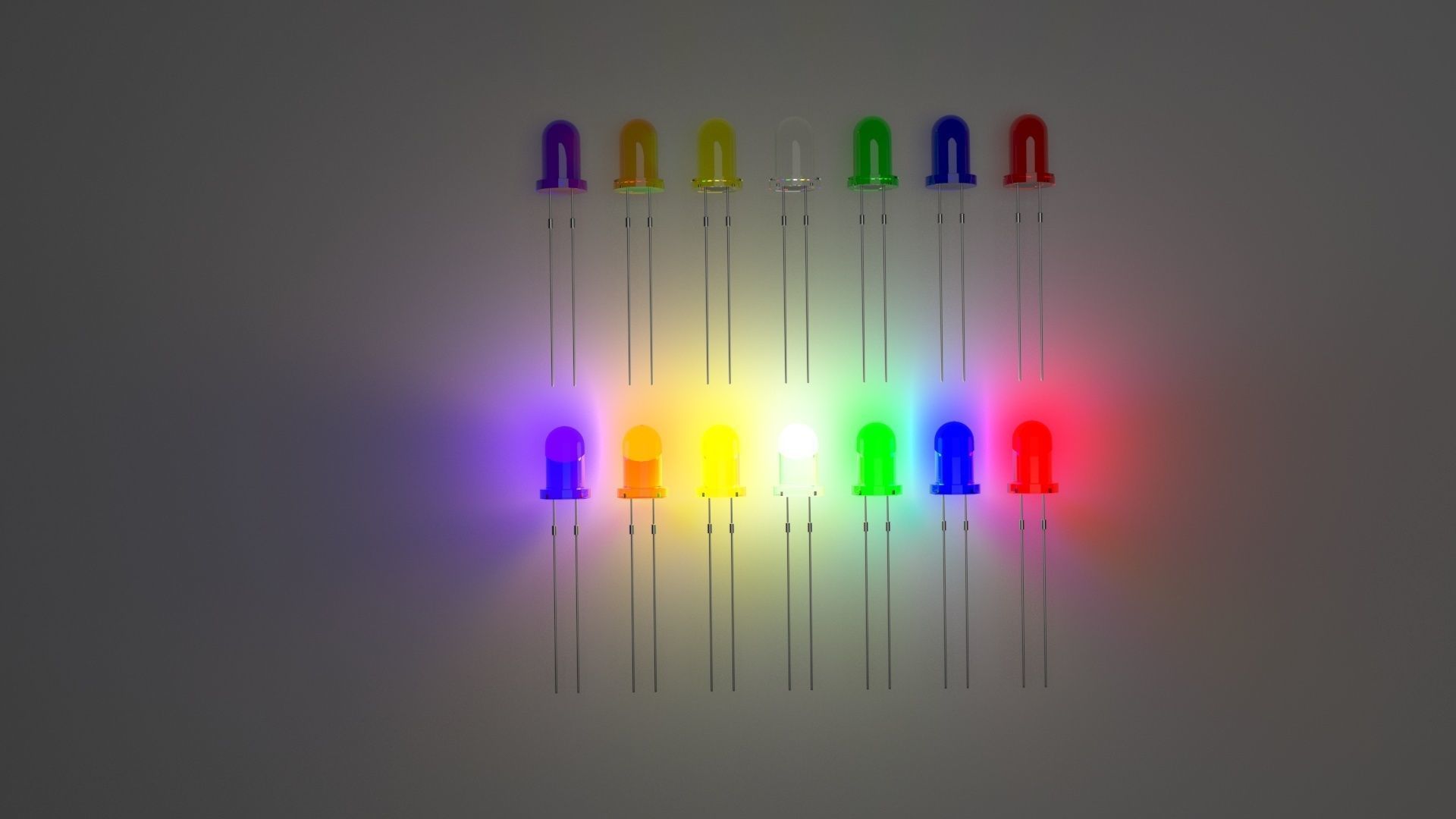 Illuminated and Not Illuminated Light Emitting Diodes Collection 3D model_7