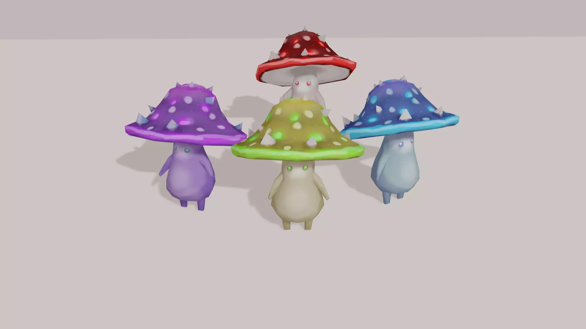 Low Poly Mushroom Monster Low-poly 3D model_0