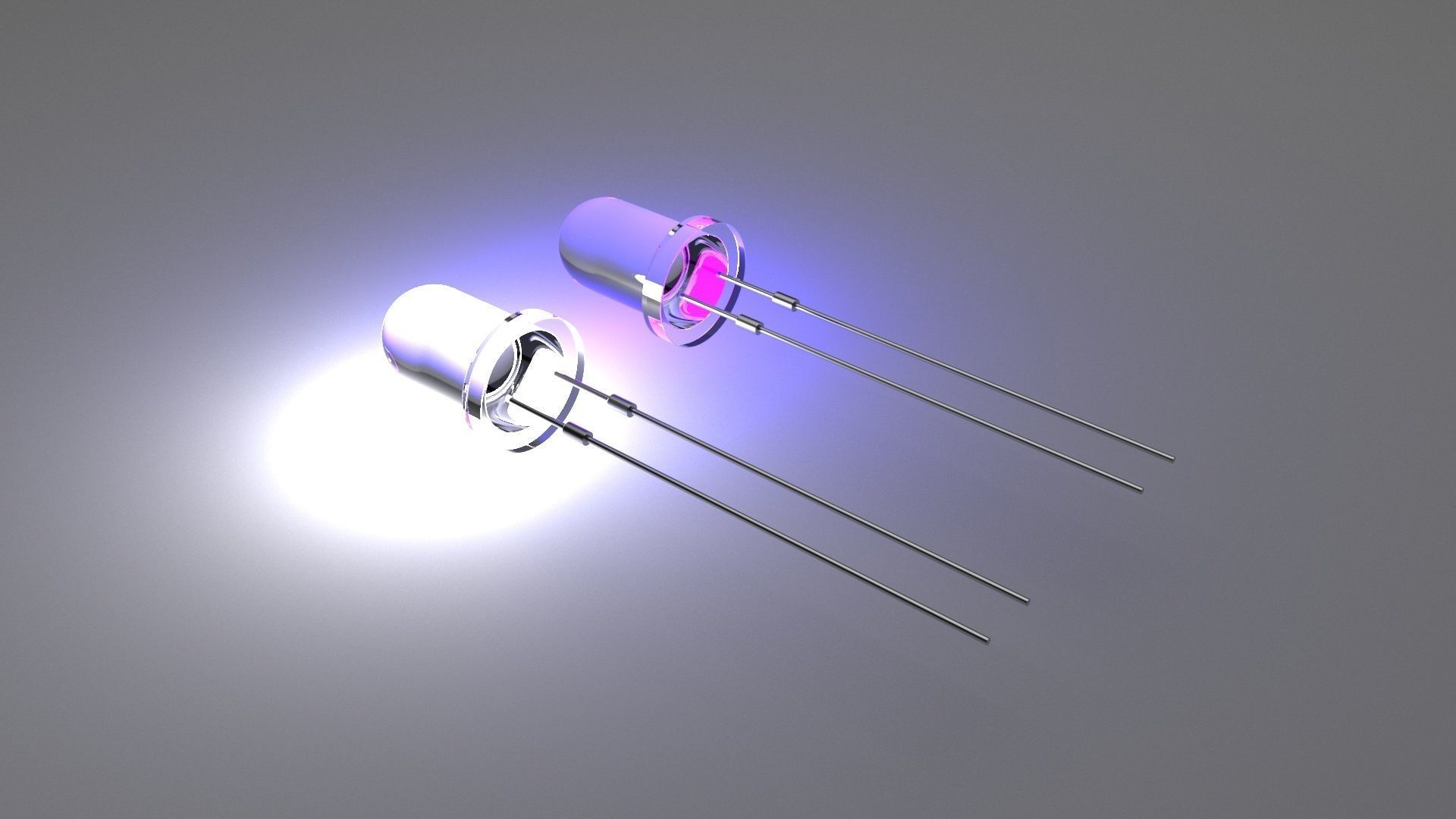 Light Emitting Diode With Illuminating Animation 3D model_8