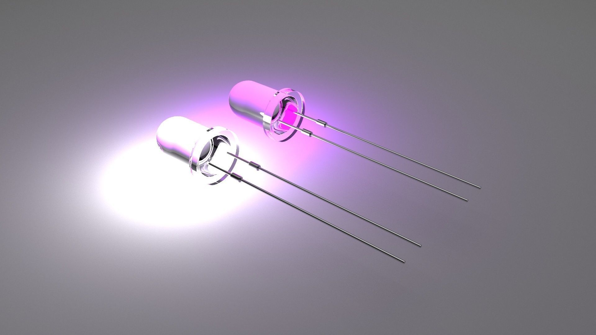 Light Emitting Diode With Illuminating Animation 3D model_3