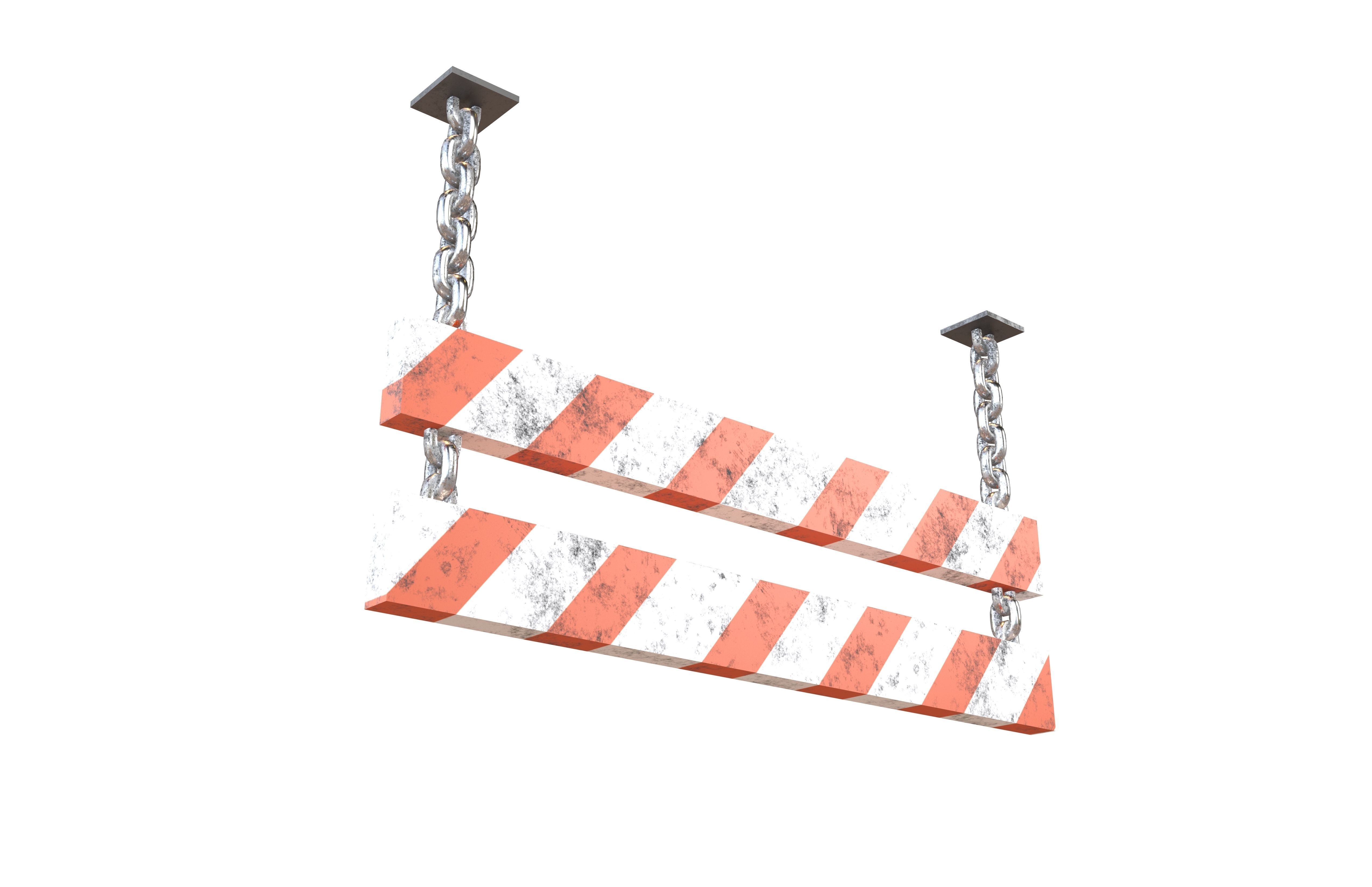 Danger Sign Barriers v2 003 Low-poly 3D model_3