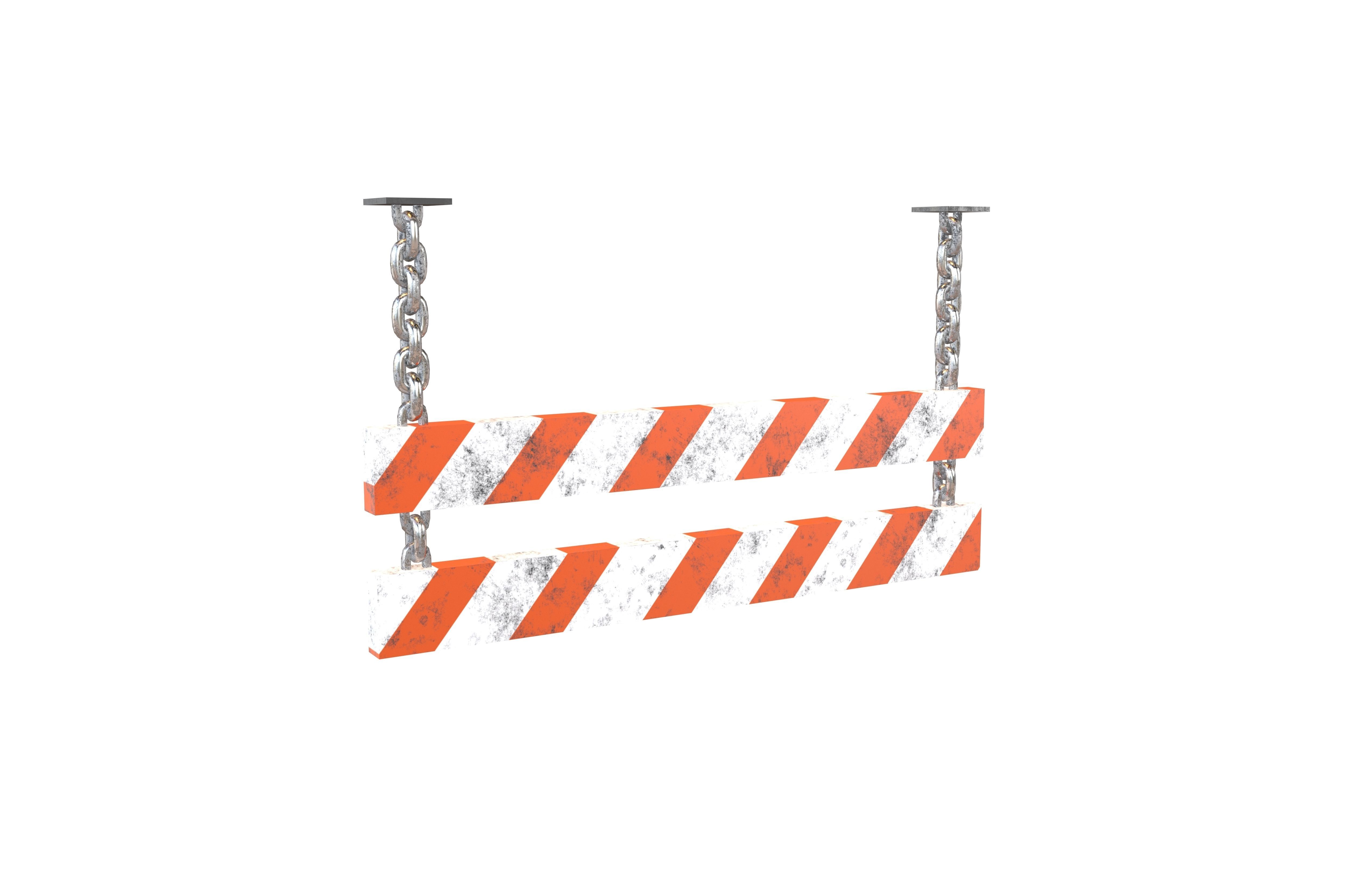 Danger Sign Barriers v2 003 Low-poly 3D model_1