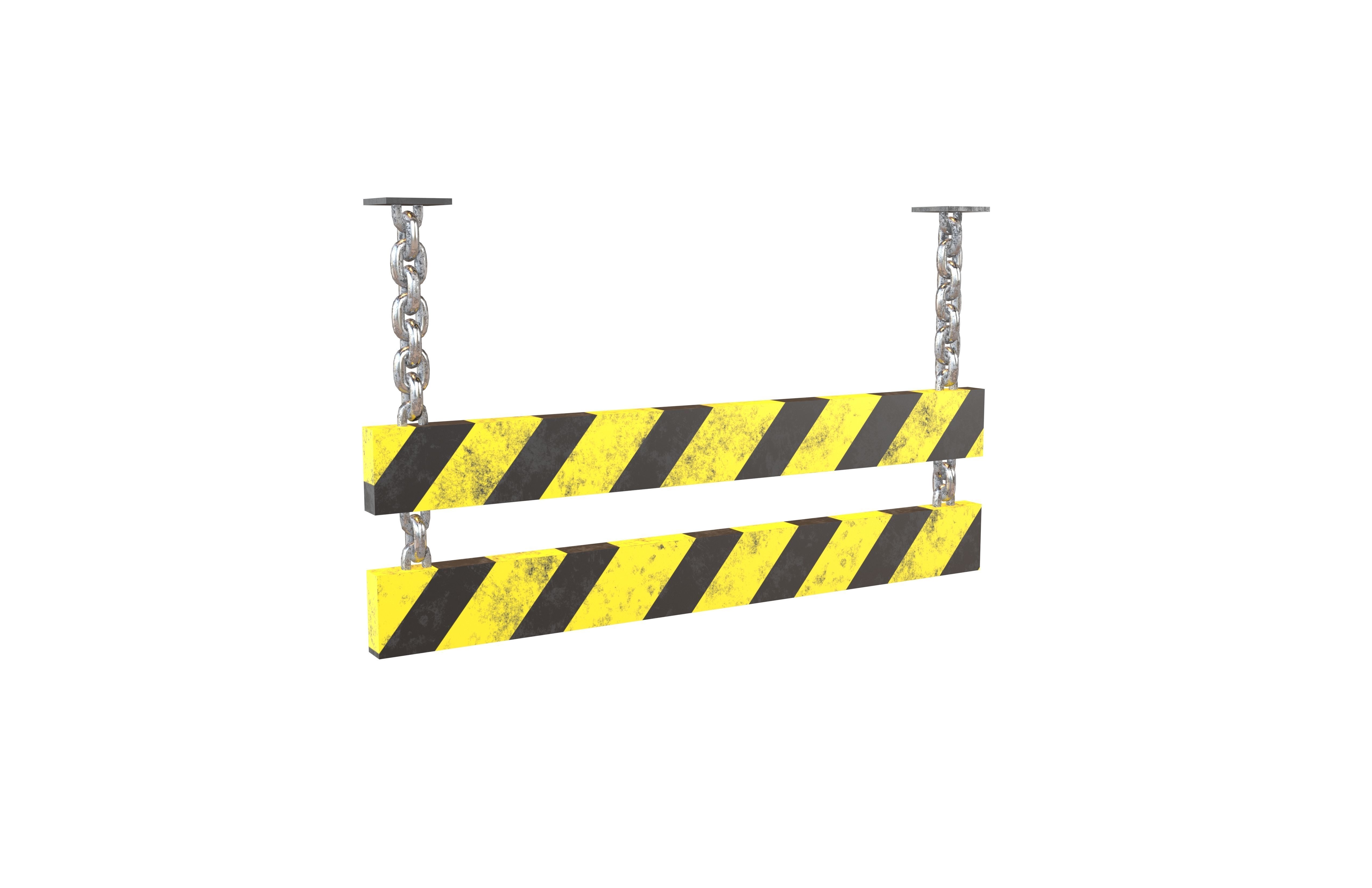 Danger Sign Barriers v2 004 Low-poly 3D model_1