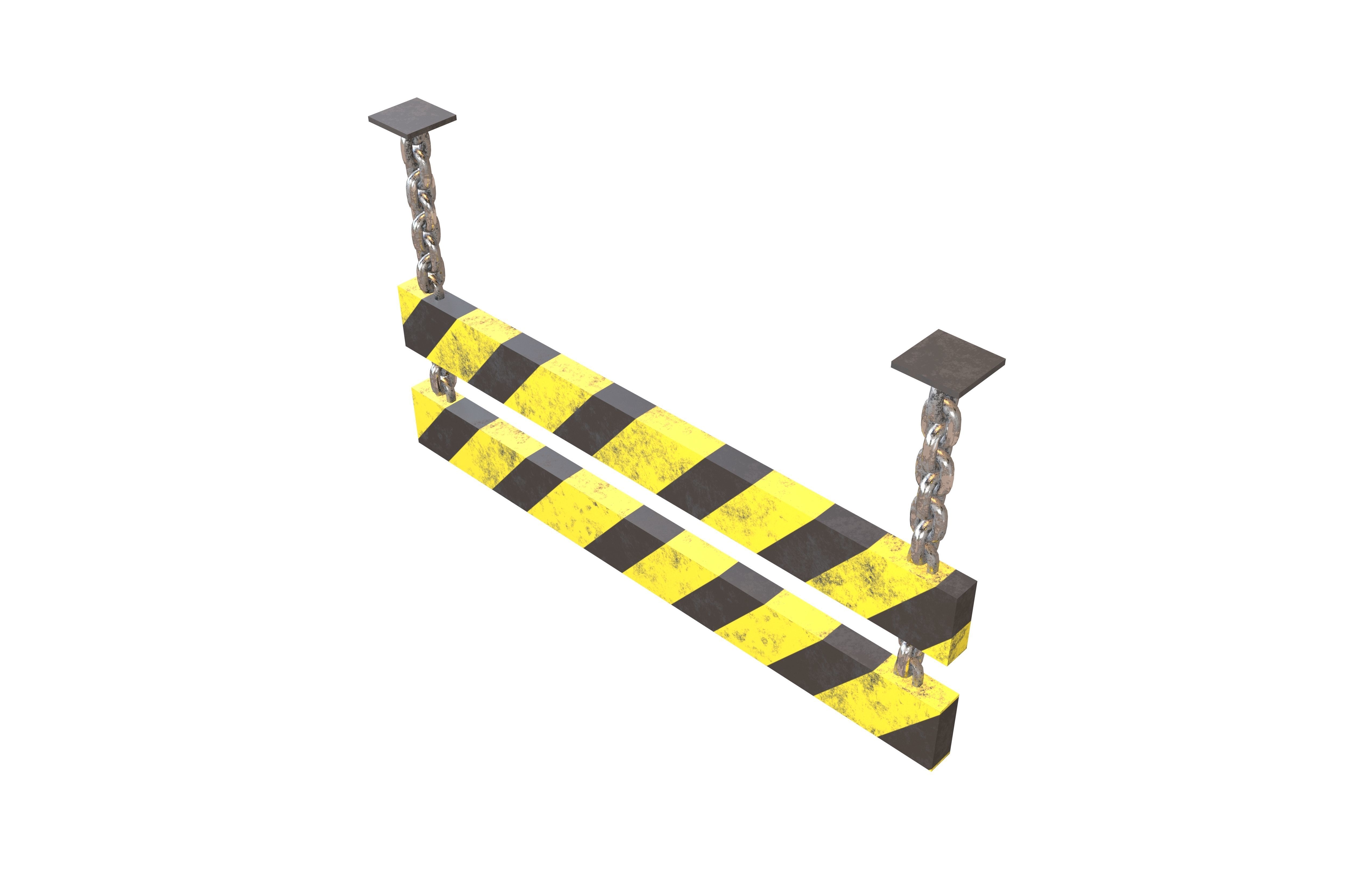 Danger Sign Barriers v2 004 Low-poly 3D model_3