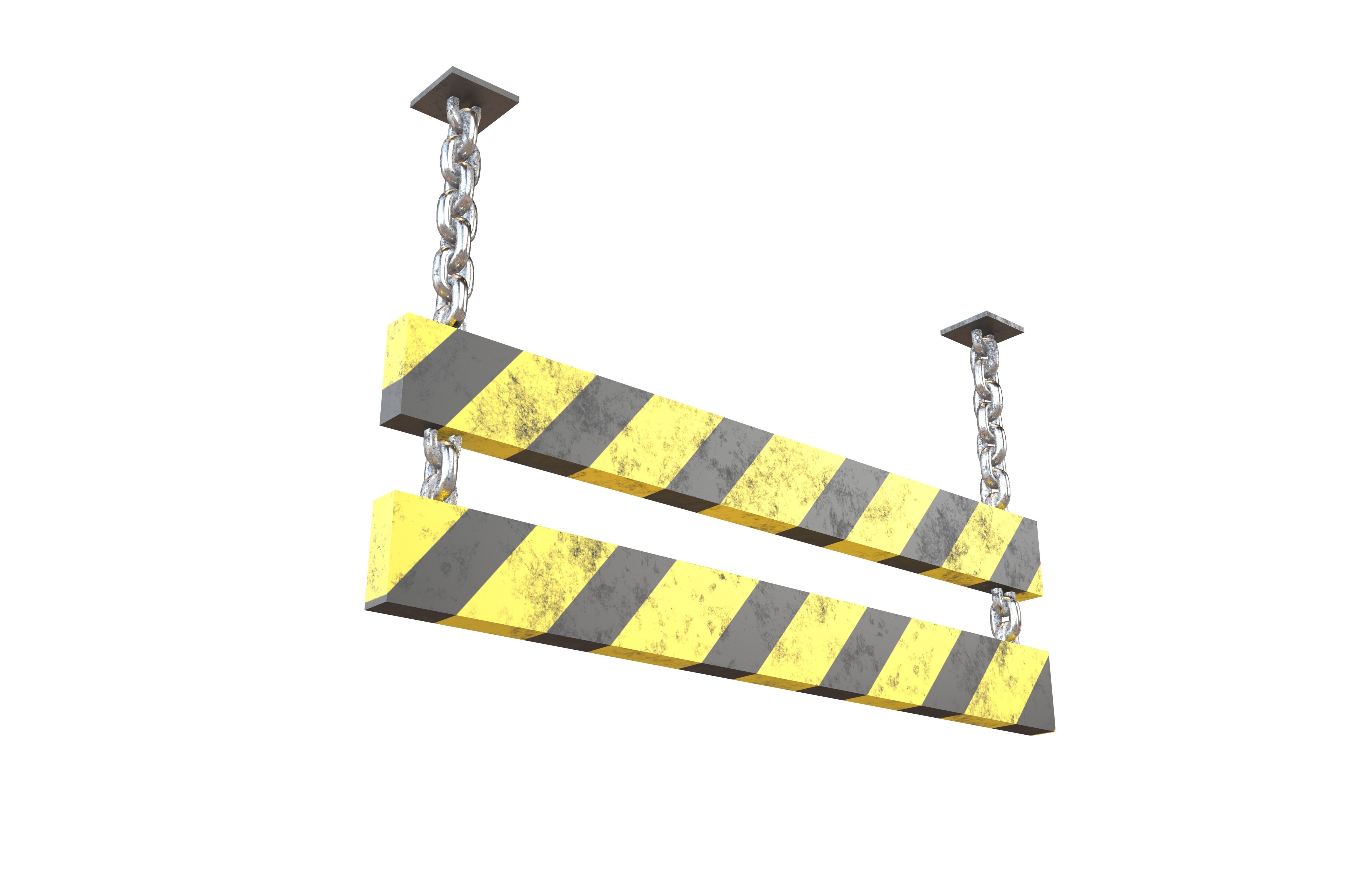 Danger Sign Barriers v2 004 Low-poly 3D model_2