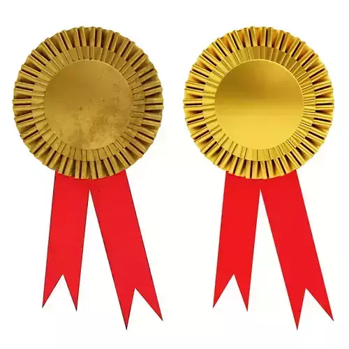 Golden award ribbon medal 3dmodel  