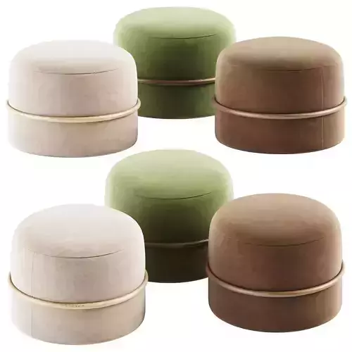 K2 C-2225 Fabric Pouf by Paged