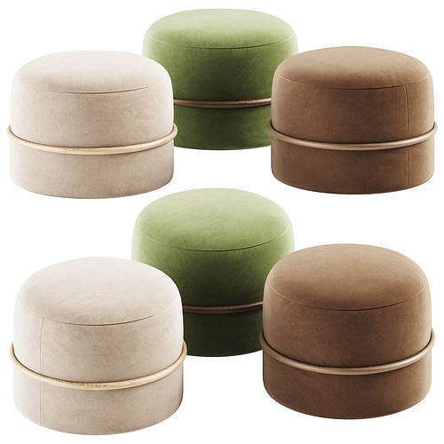 K2 C-2225 Fabric Pouf by Paged 3D model