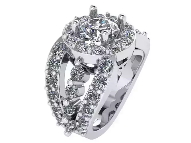 Round Halo Ring 1155