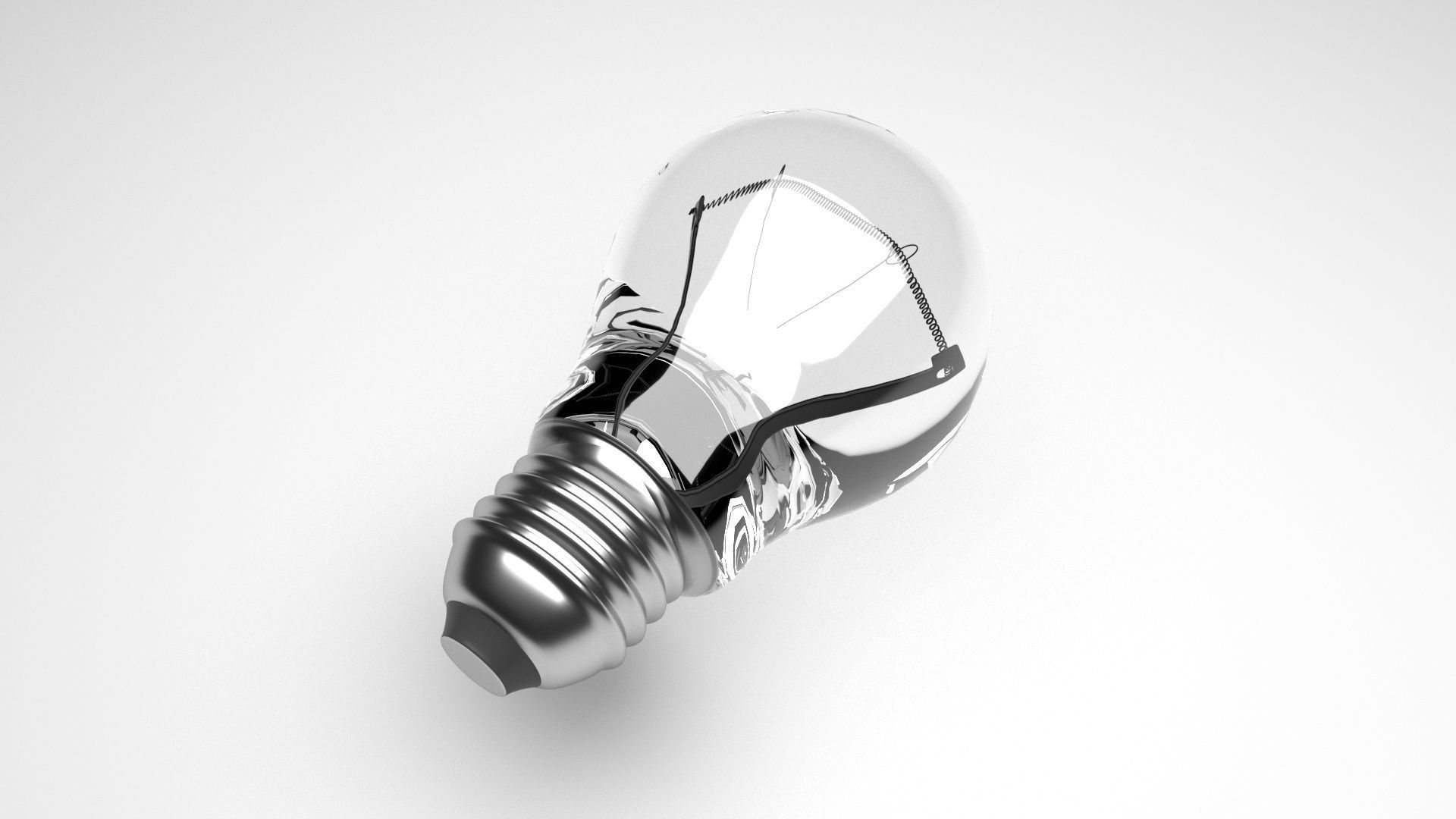 Light Bulb With Illuminating Animation 3D model_9