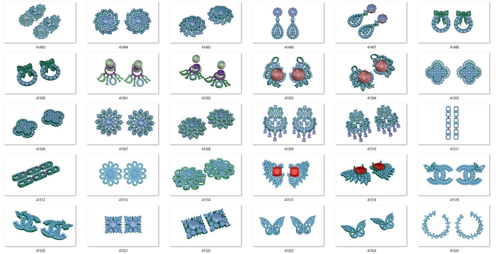  earring 132 models 3D print model_4