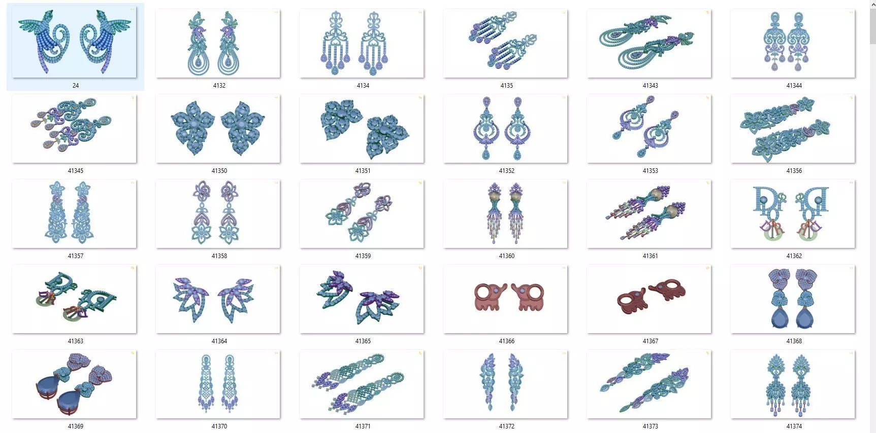  earring 132 models 3D print model_0