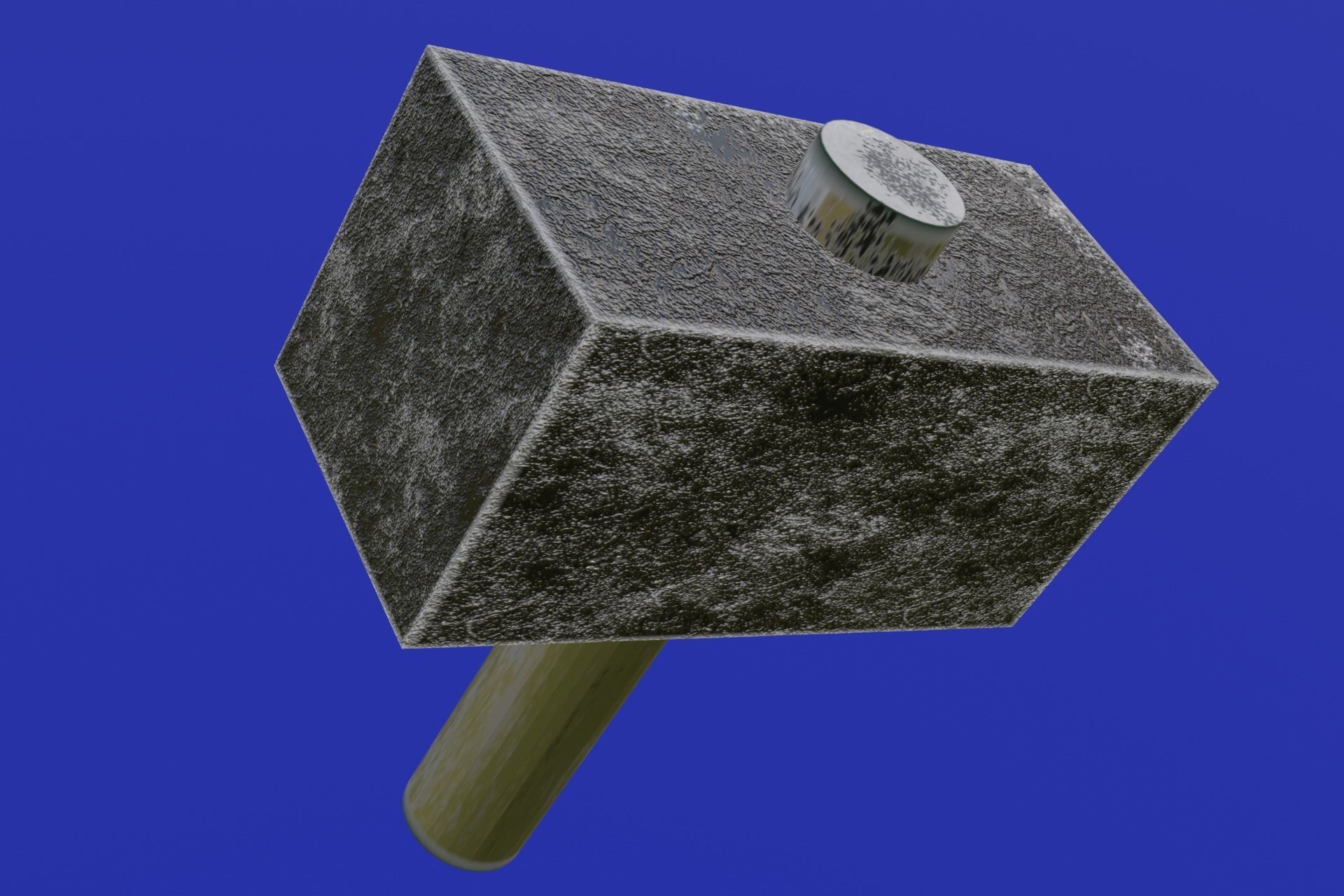 Low poly high quality model of Hammer for games Free low-poly 3D model_2