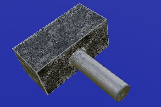 Low poly high quality model of Hammer for games Free low-poly 3D model