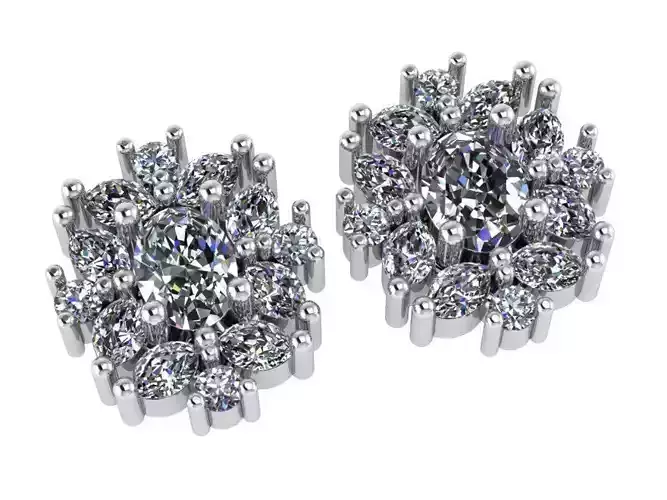 Round Cluster Stud 1165