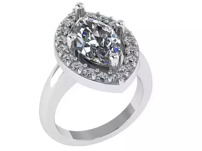 Marquise Halo Ring 1167