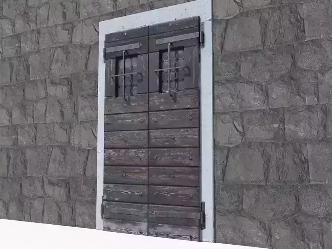 Ancient door 2 Low-poly 3D model