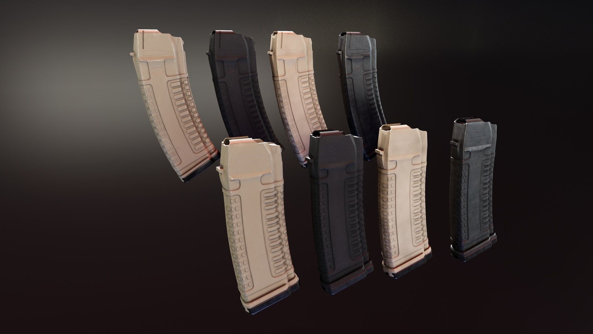 Pufgun AK Magazines Low-poly 3D model_2