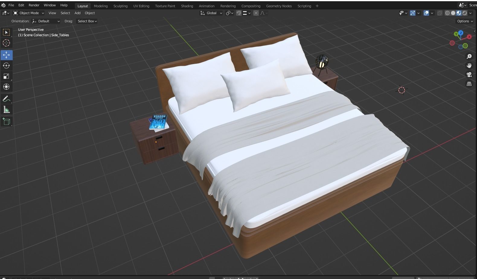 Modern Bed Design 01 Free 3D model_10