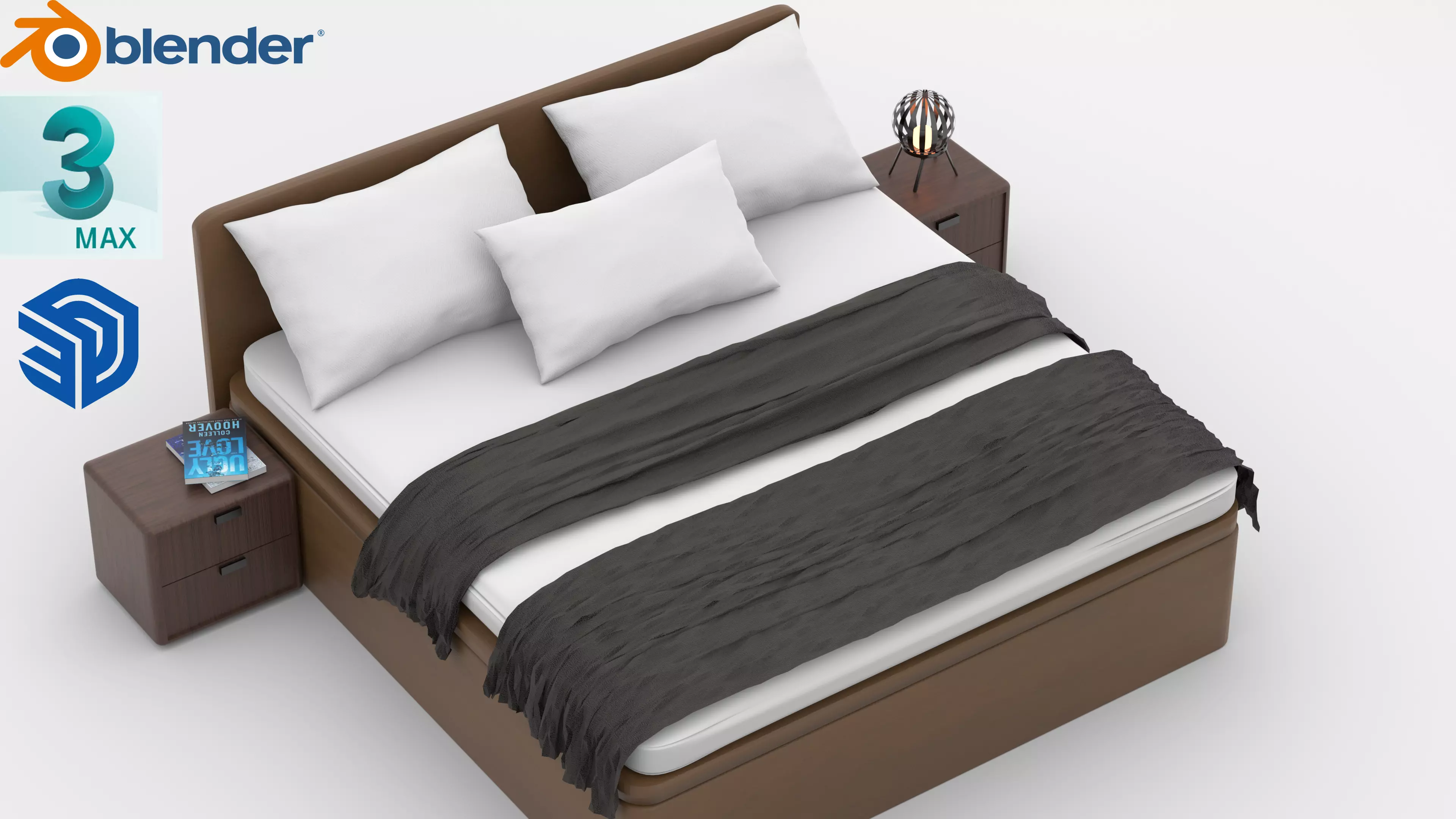 Modern Bed Design 01 Free 3D model_0