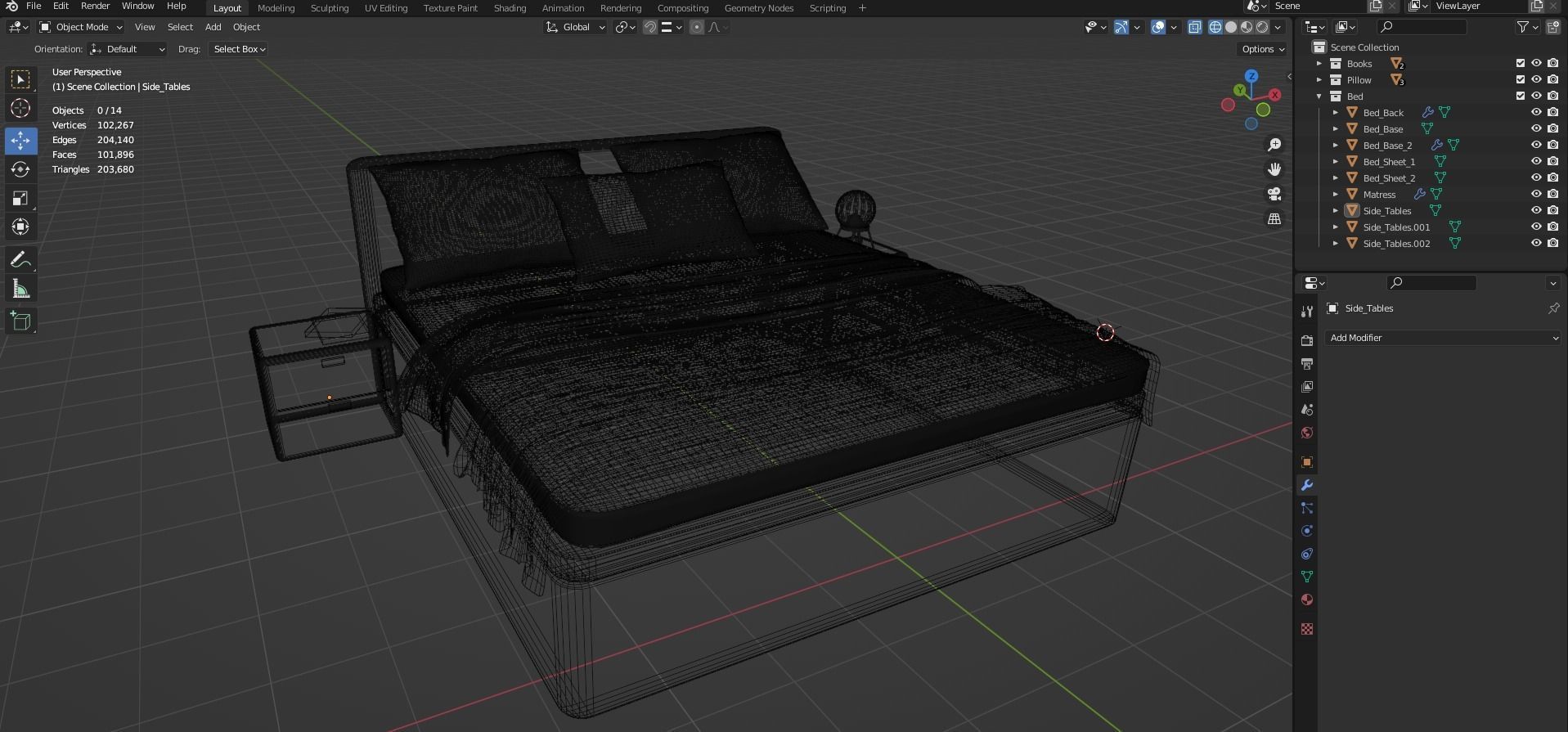 Modern Bed Design 01 Free 3D model_5