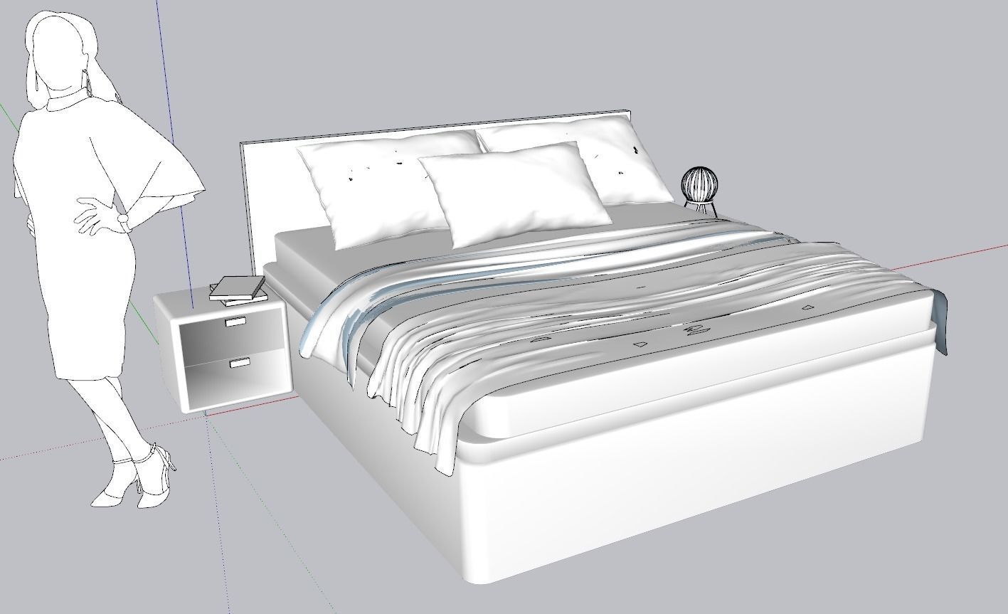 Modern Bed Design 01 Free 3D model_11
