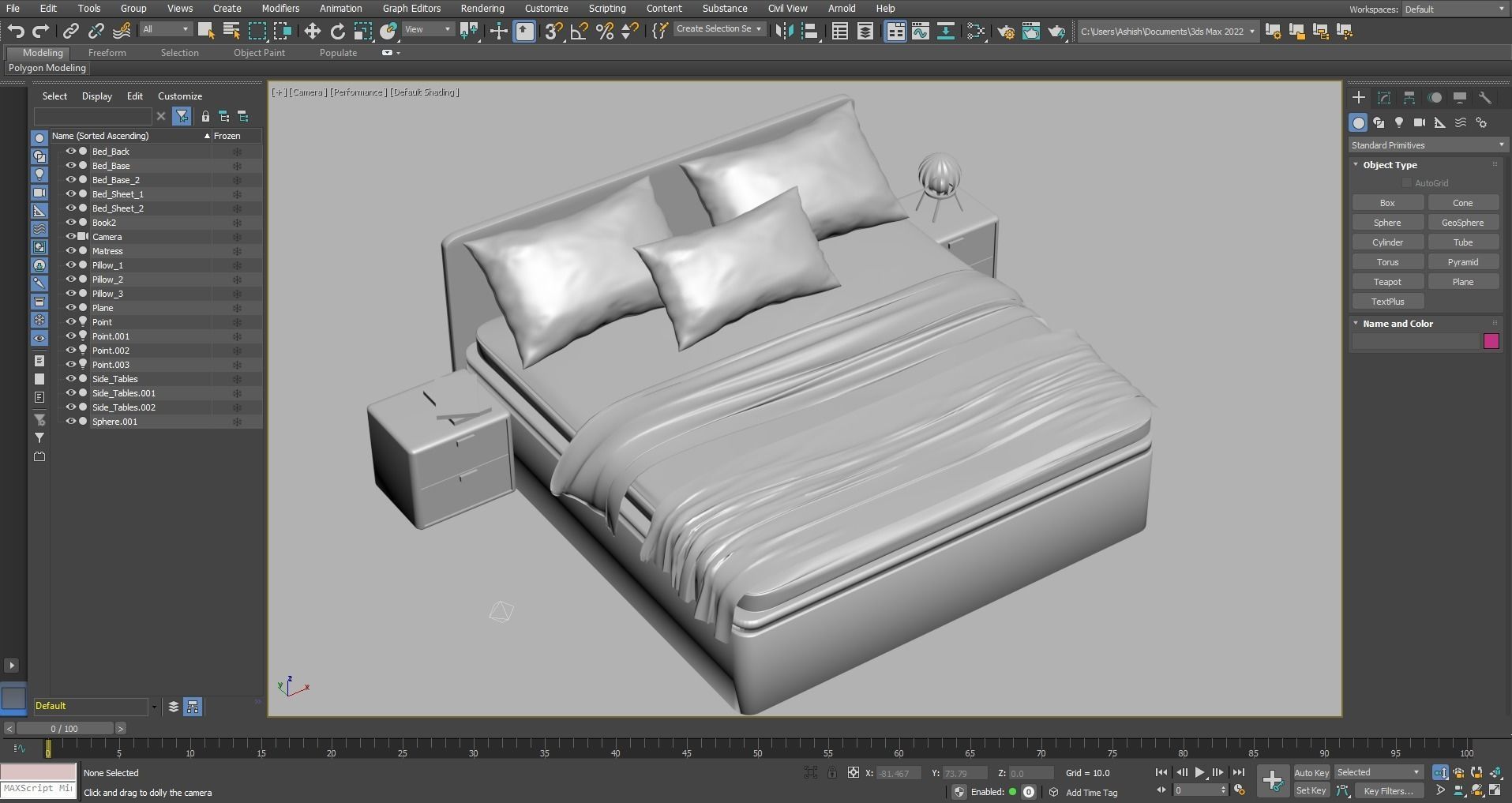 Modern Bed Design 01 Free 3D model_7