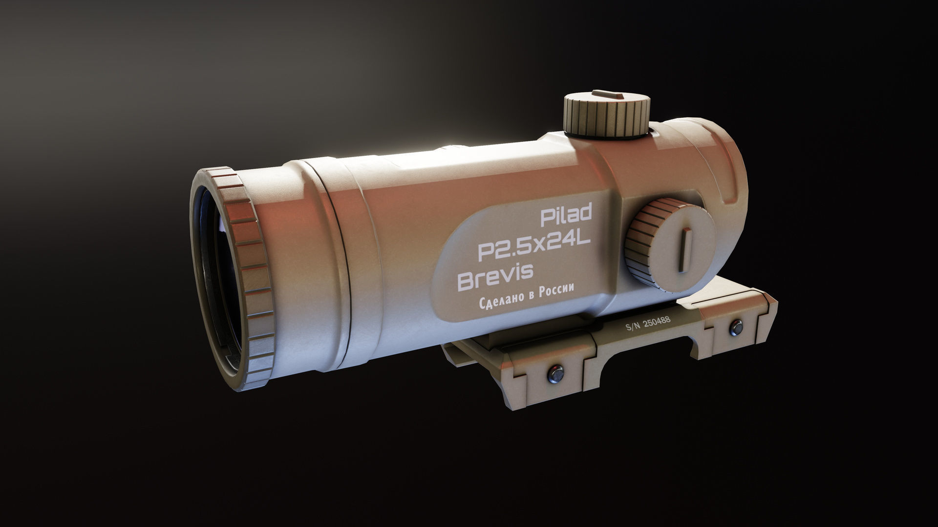 Pilad Brevis Prismatic Scope Low-poly 3D model_4