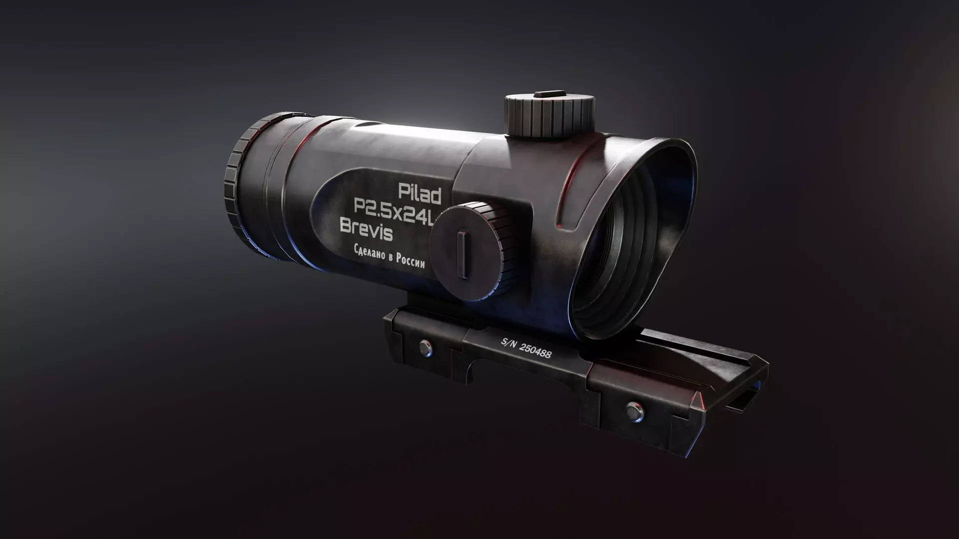 Pilad Brevis Prismatic Scope Low-poly 3D model_0