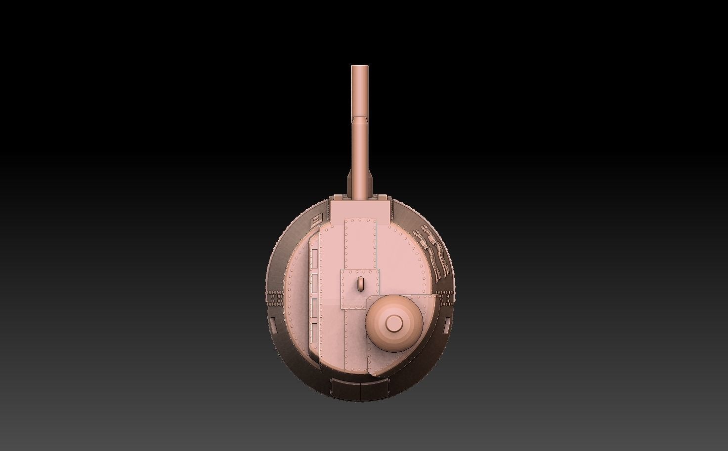 Char 2C Tank Turret 3D model 3D printable | CGTrader