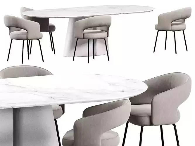Ditre Italia Pillar table and 356 Chair