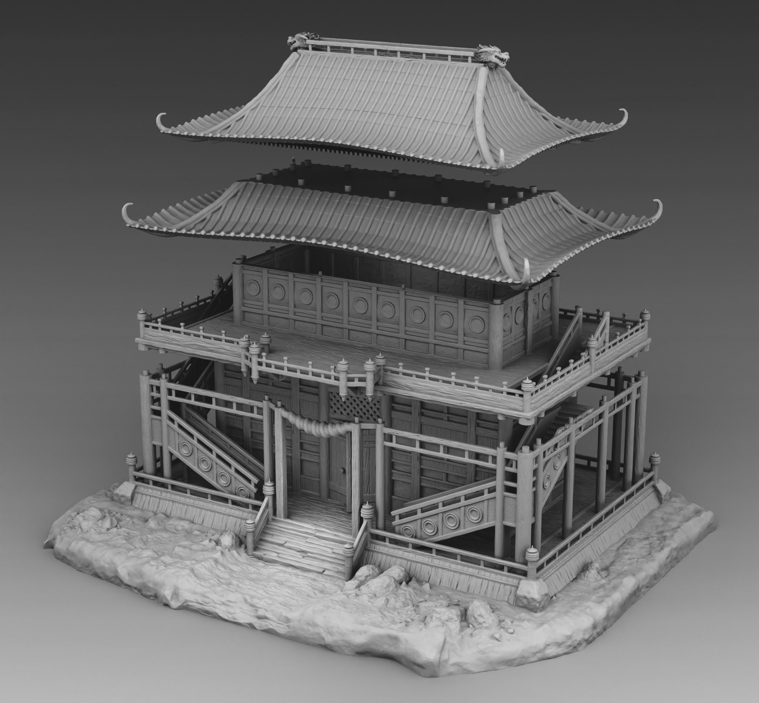 Chinese palace 3D print model_3
